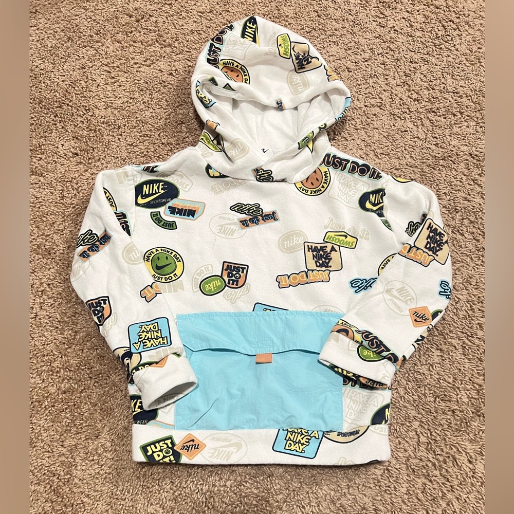 Nike Graphic Hoodie with Blue Pocket